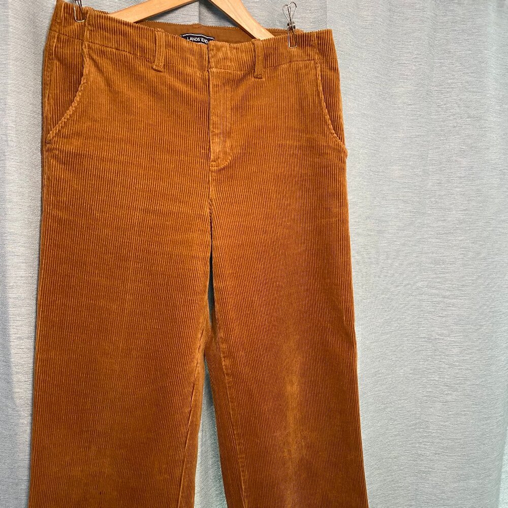 6T Wide Leg Cropped Wide Rib Corduroy Pant, Lands' End